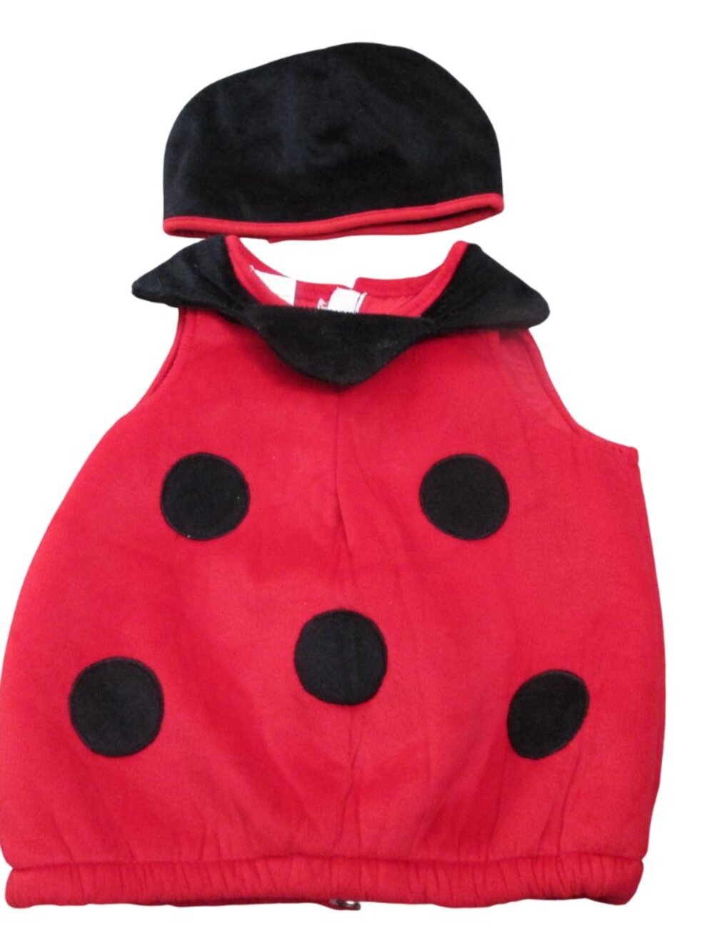 Lady Bug Kids Halloween Costume One Size Fits Up to 24M Red Black Polka Dot 2 Pc